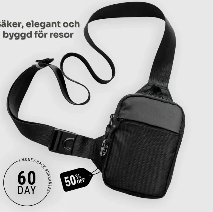New Fashion Men's Mini Messenger Bag with Stainless Steel Lock Small Chest Bag RFID Anti-Theft Brush Mobile Phone Shoulder Bag