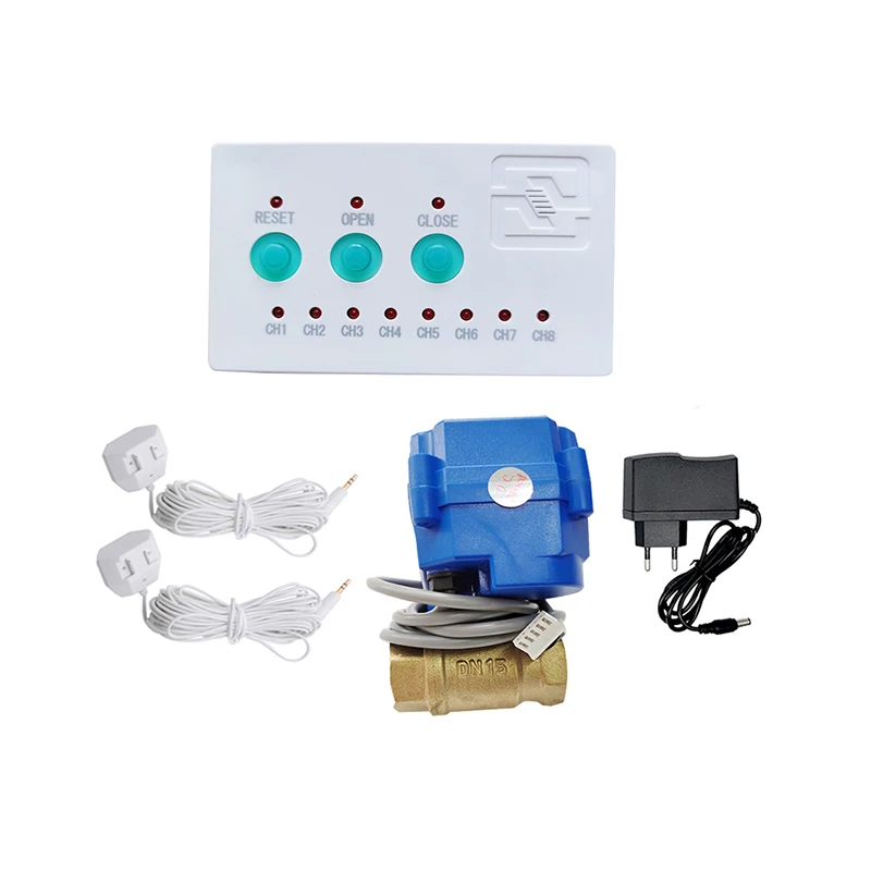 WLD-808 (DN15*1pc) Water Leakage Detector Flood Alert Overflow Protection Water Sensor Alarm System with 2pc 6meters Water Cable