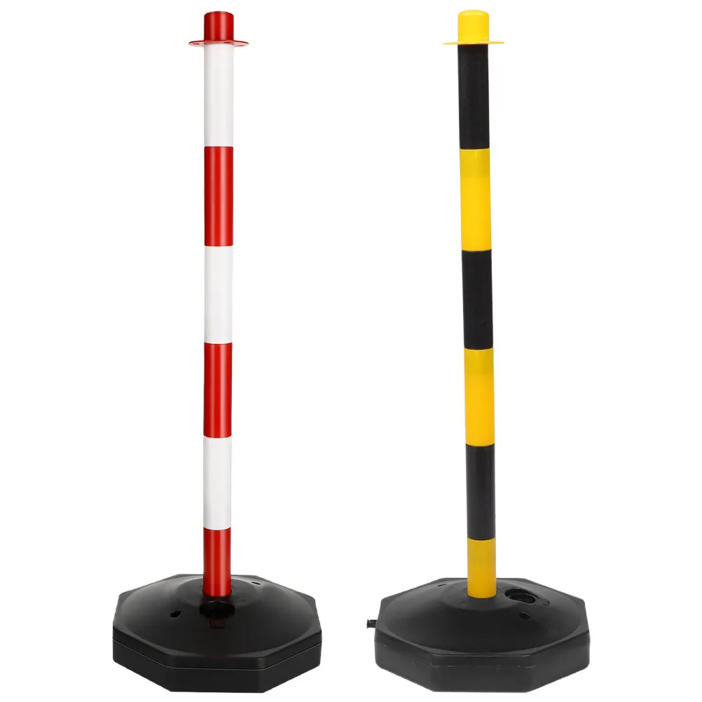 

2Pcs Traffic Delineator Posts with Water Fillable Base for Driver Training Safety Cones Warning Column Garage Parking Assist