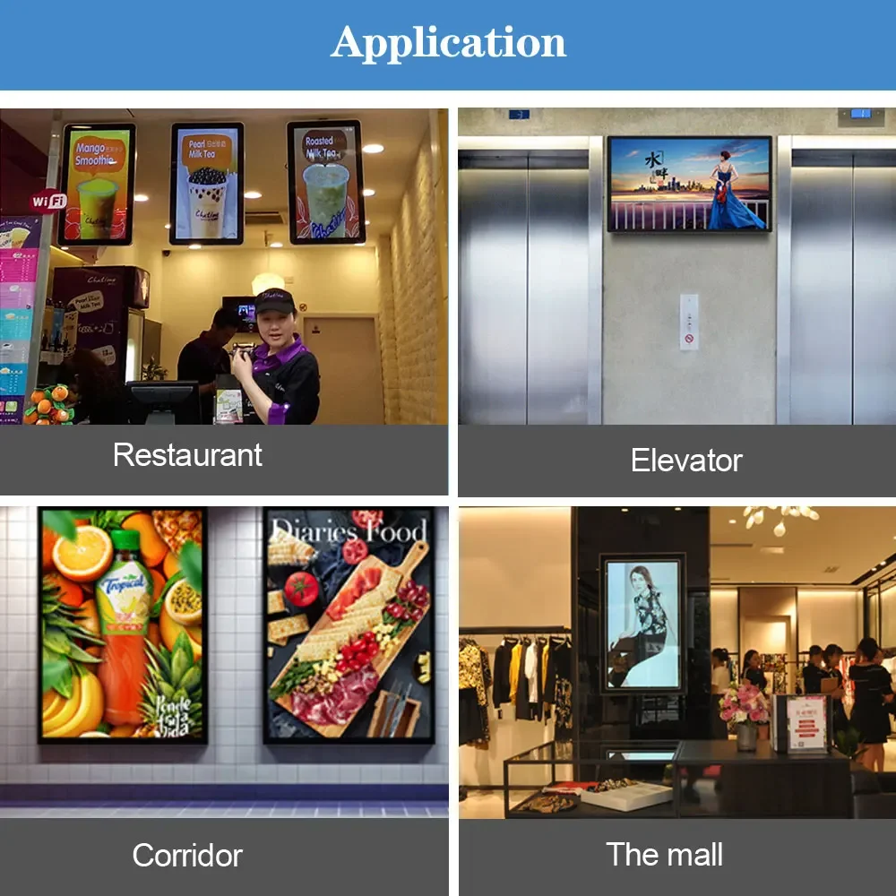 Retail Store Brand Display Window Android Wall Mounted LCD Advertising Screens In Store Digital Display