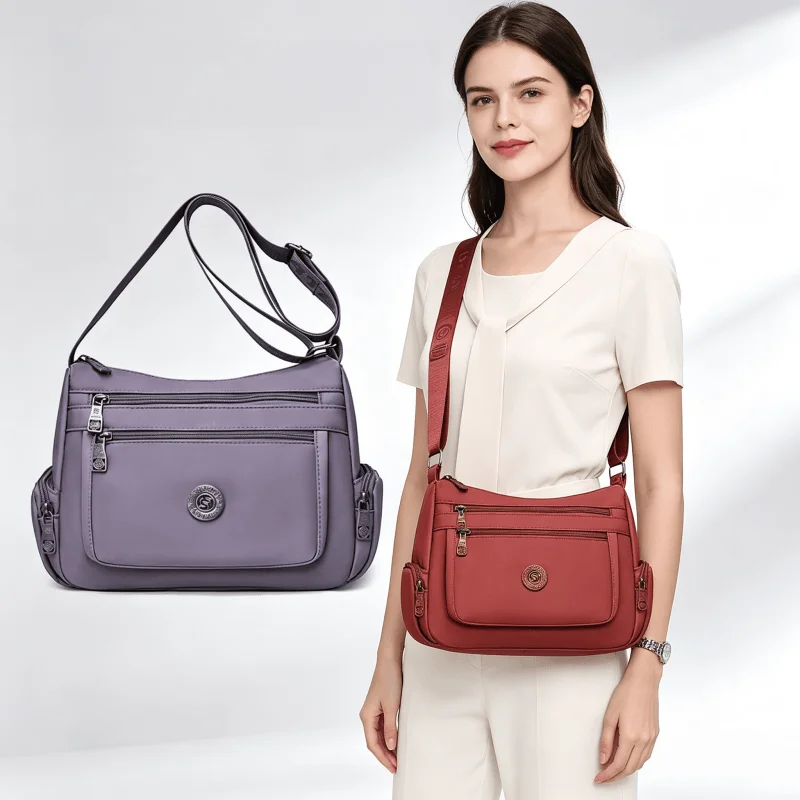 Trendy Oxford Crossbody Bag for Women Lightweight Large Capacity Shoulder Satchel Travel Casual Daypack