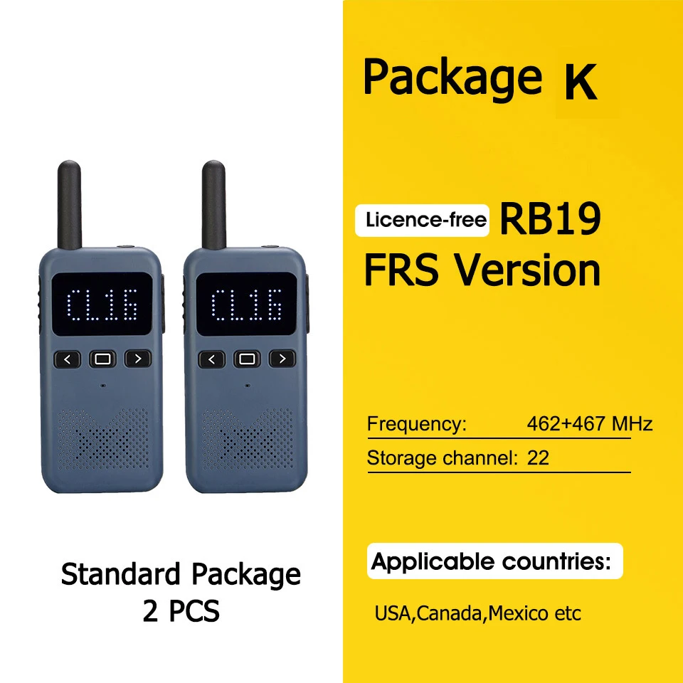 Retevis RB619 Mini walkie-talkie PMR446/FRS, 1650 mAh, draagbaar, met groot bereik, tweewegradio met Type-C-aansluiting, programmeerbaar voor restaurants en hotels
