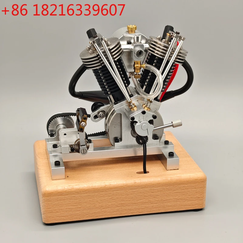 TAO V2 Twin Cylinder Engine Model 6.6CC Four Stroke Single Cylinder Internal Combustion Engine CNC Mechanical Toy