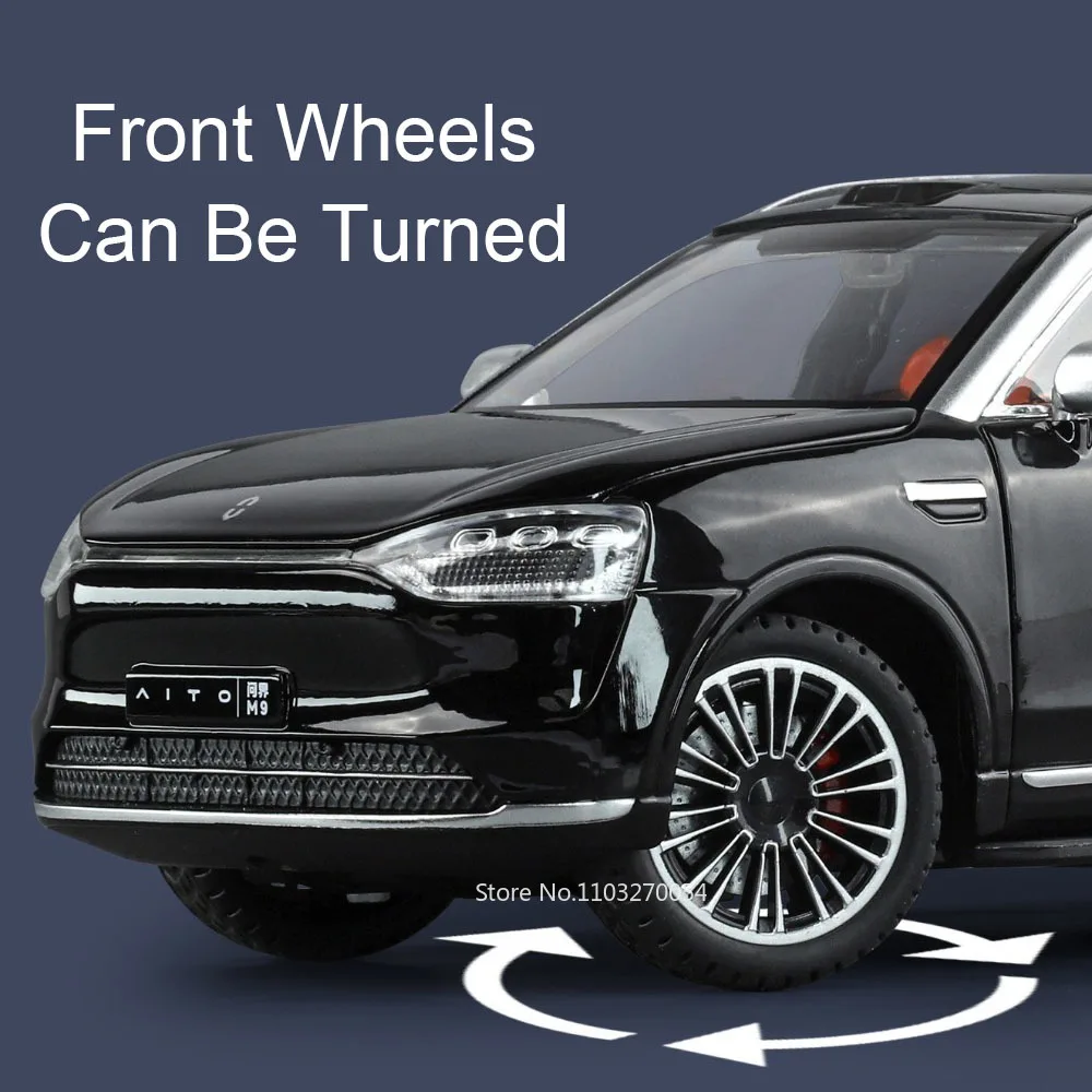 1:24 Sailux AITO M9 Diecast نماذج اللعب سبيكة سيارة زخرفة ضوء الصوت التراجع الأبواب مفتوحة سيارات مصغرة هدايا الأطفال