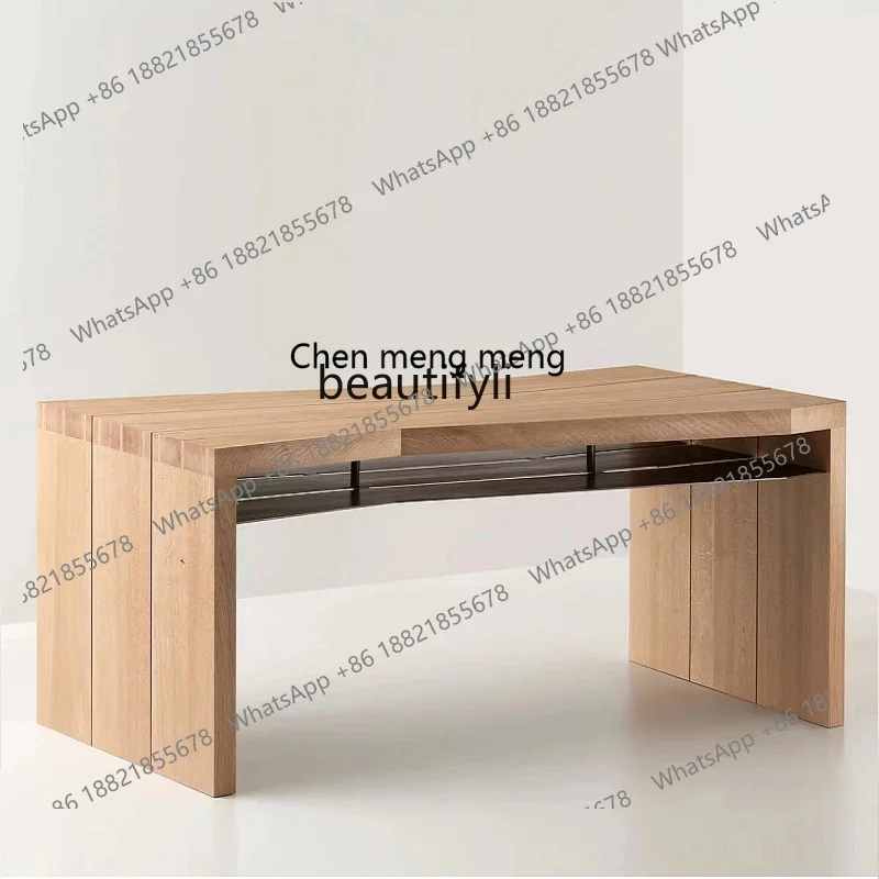 

Nordic Solid Wood Computer Desk Dining Table Quiet Style Designer Rectangular Home Long Table Conference Desk office furniture