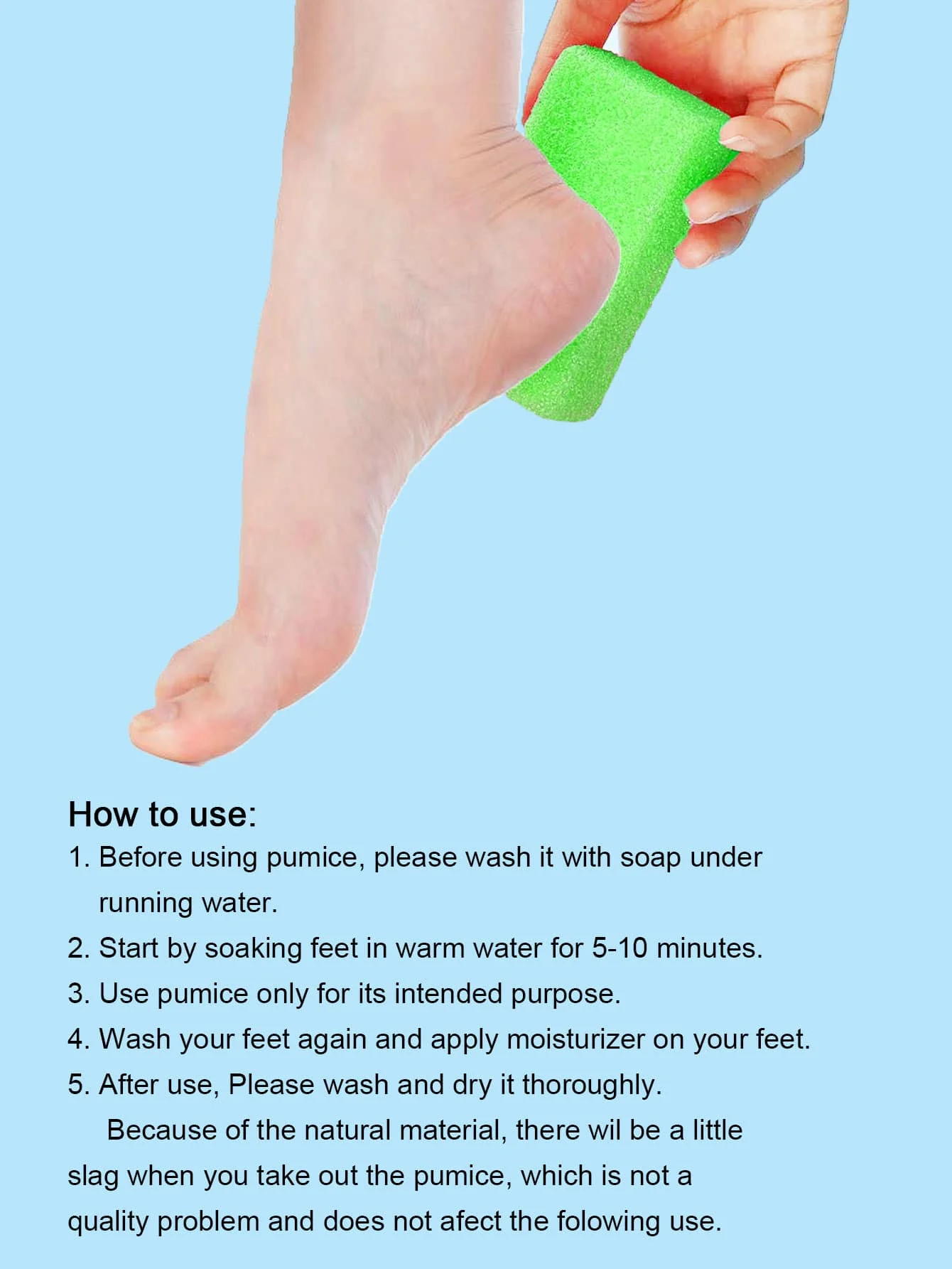 1pc Foot Pumice Stone & Exfoliating Scrub Tool, Safe & Easy for Feet Callus & Rough Heels Hard Skin Callus Remover