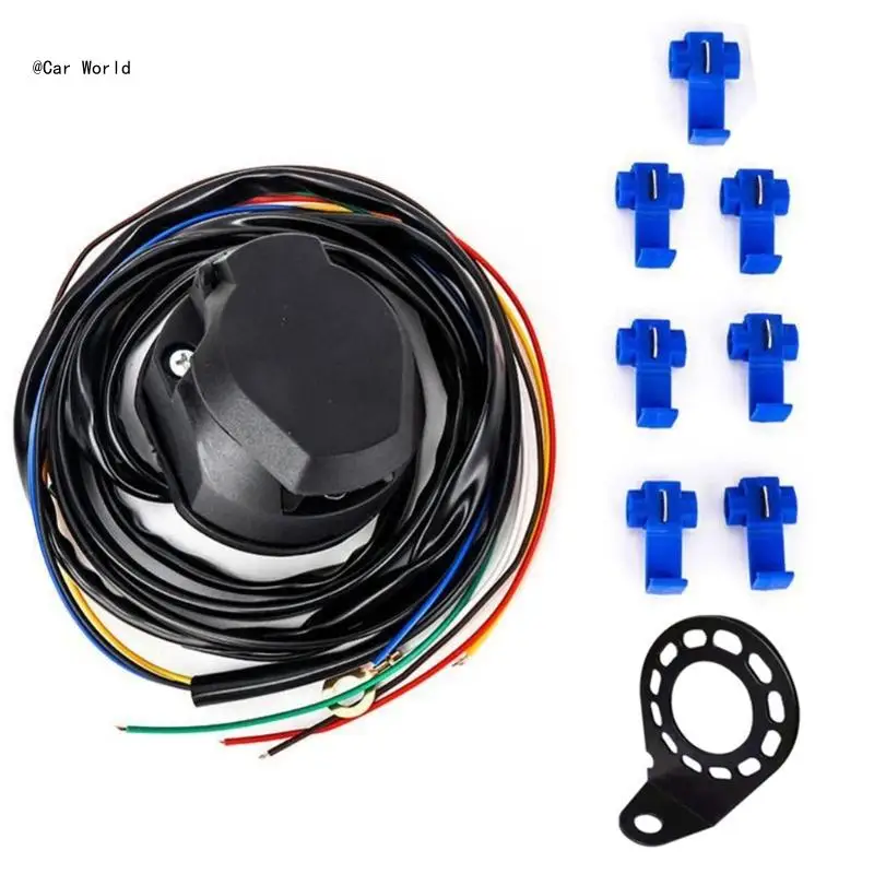 

6XDB Towing Electrics 13 Pin Socket Assembly 2Meter Sheathed Cable Caravans Trailer Socket Electric Towing Adapter