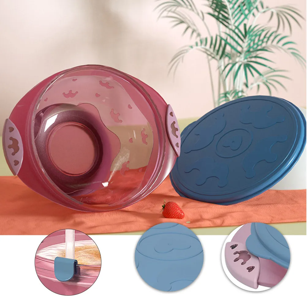 

1Pcs Baby Suction Cup Bowl Purple Adorable Non-Slip Feeding Bowl Lid Spill-Proof Eco-Friendly Baby Bowls for Kids