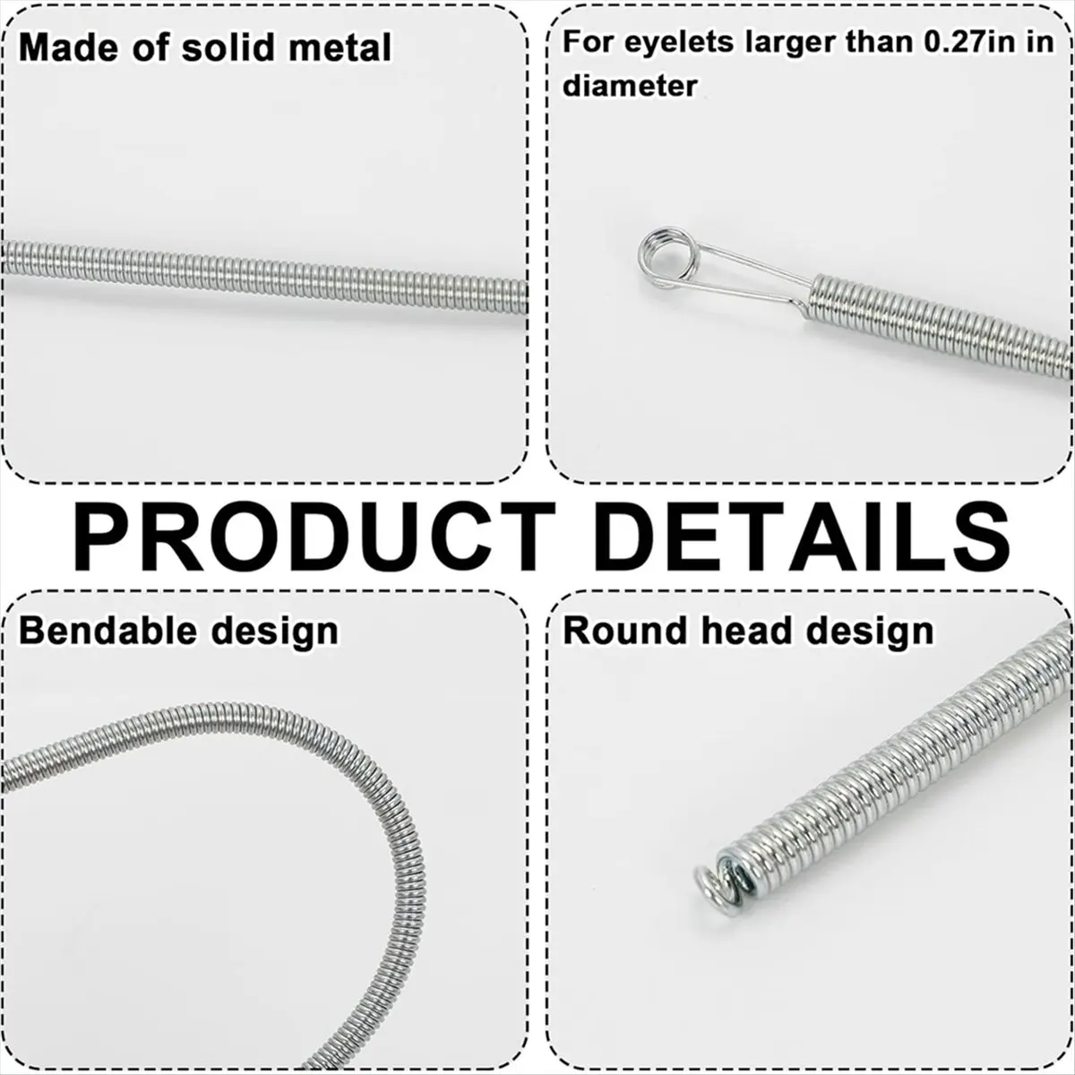 KSOL 6pcs Spring Loop Drawstring Threader Tool for Sweatpants & Shorts - Bendable Metal Rope Threader Clip for Easy Sewing