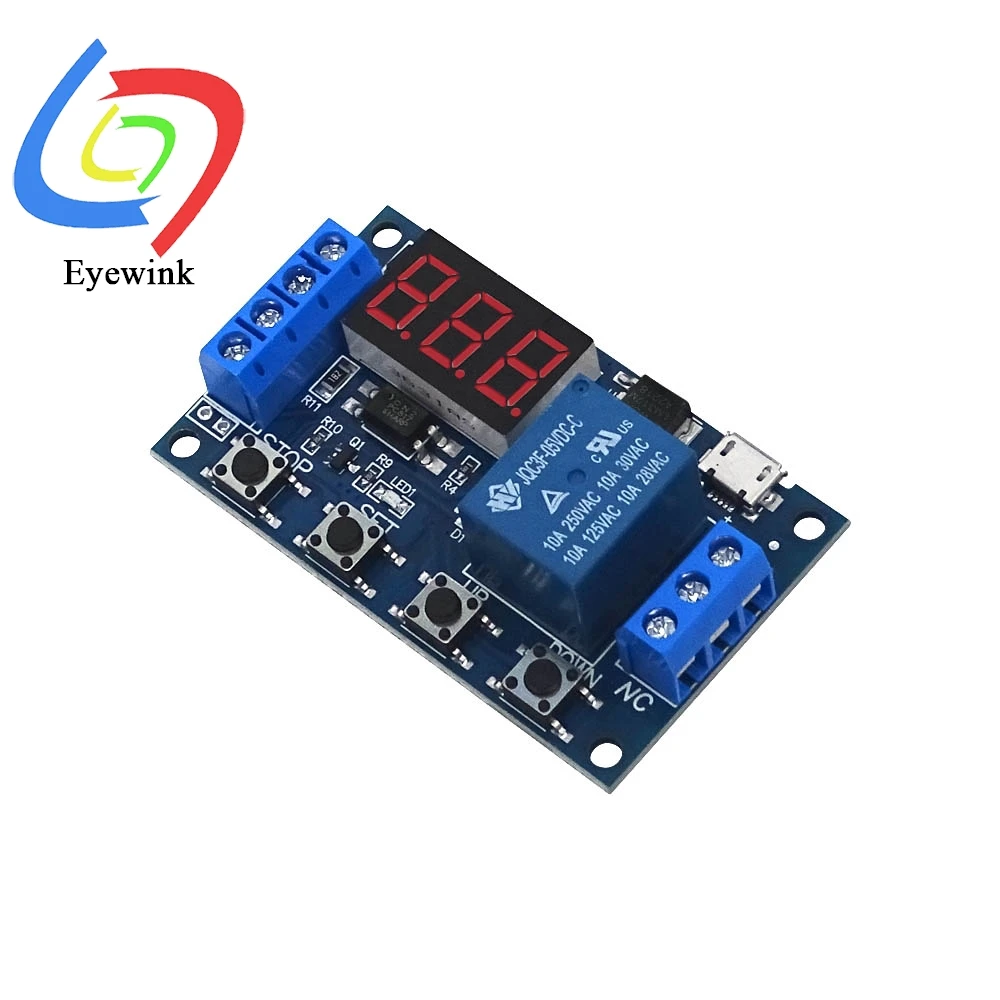 DC 6-30V Timer Relay Programmable Delay Relay Module Cycle Timer with LED Display 6V 9V 12V 24V Support Micro USB image 3