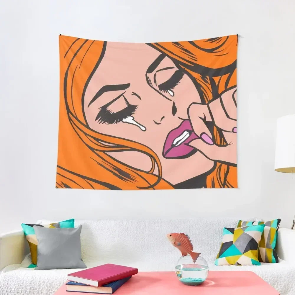 

Ginger Sad Girl Tapestry Home And Comfort Decor Carpet On The Wall Wall Art Tapestry