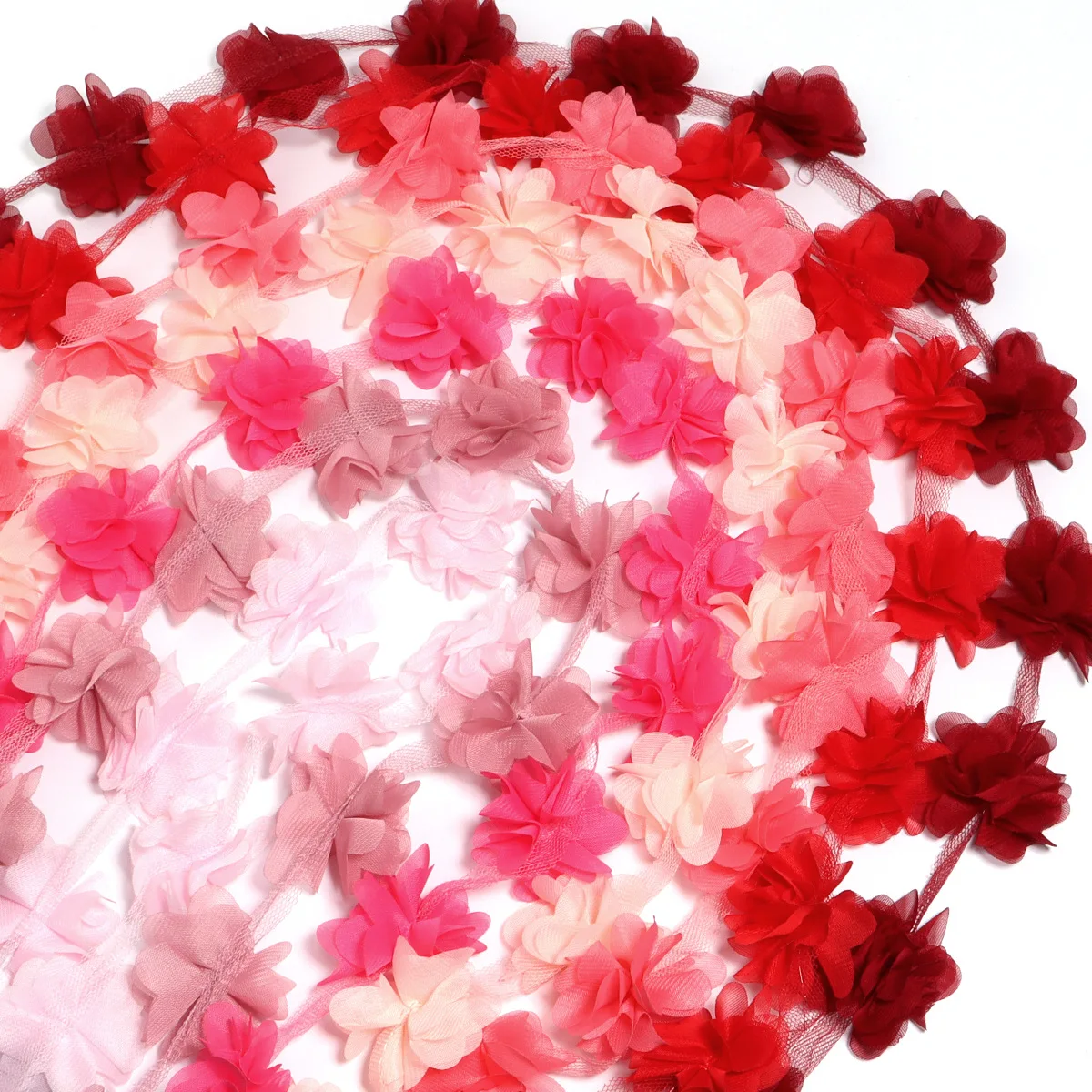 

Chiffon Six-Petal Plum Blossom Lace Flower Headband Hair Accessories DIY Craft Supplies for Clothing Shoes Bag Decoration