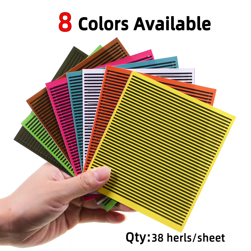 1 Sheet/8 Sheets Synthetic Peacock Quills Fly Fishing Tying Material for Nymph Bug Shrimp Body Wrap Skin