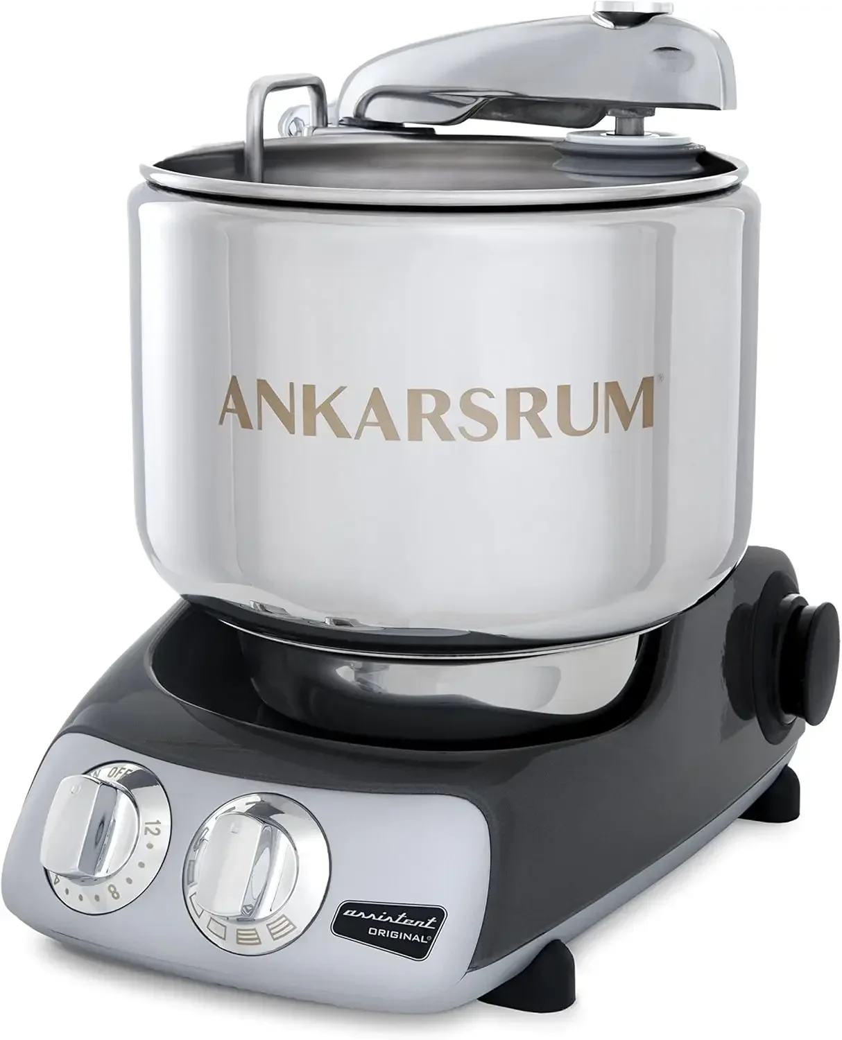 

home.Ankarsrum Original 6230 Black Chrome and Stainless Steel 7 Liter Stand Mixer