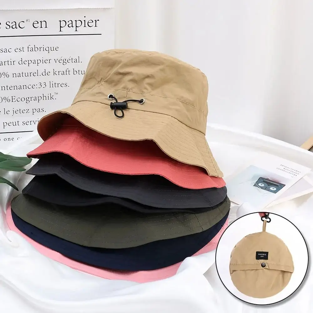 Portable Waterproof Summer Bucket Hat Anti-UV With Storage Bag Sun Hat Sun Protection Quick-drying Mountaineering Caps Fishing