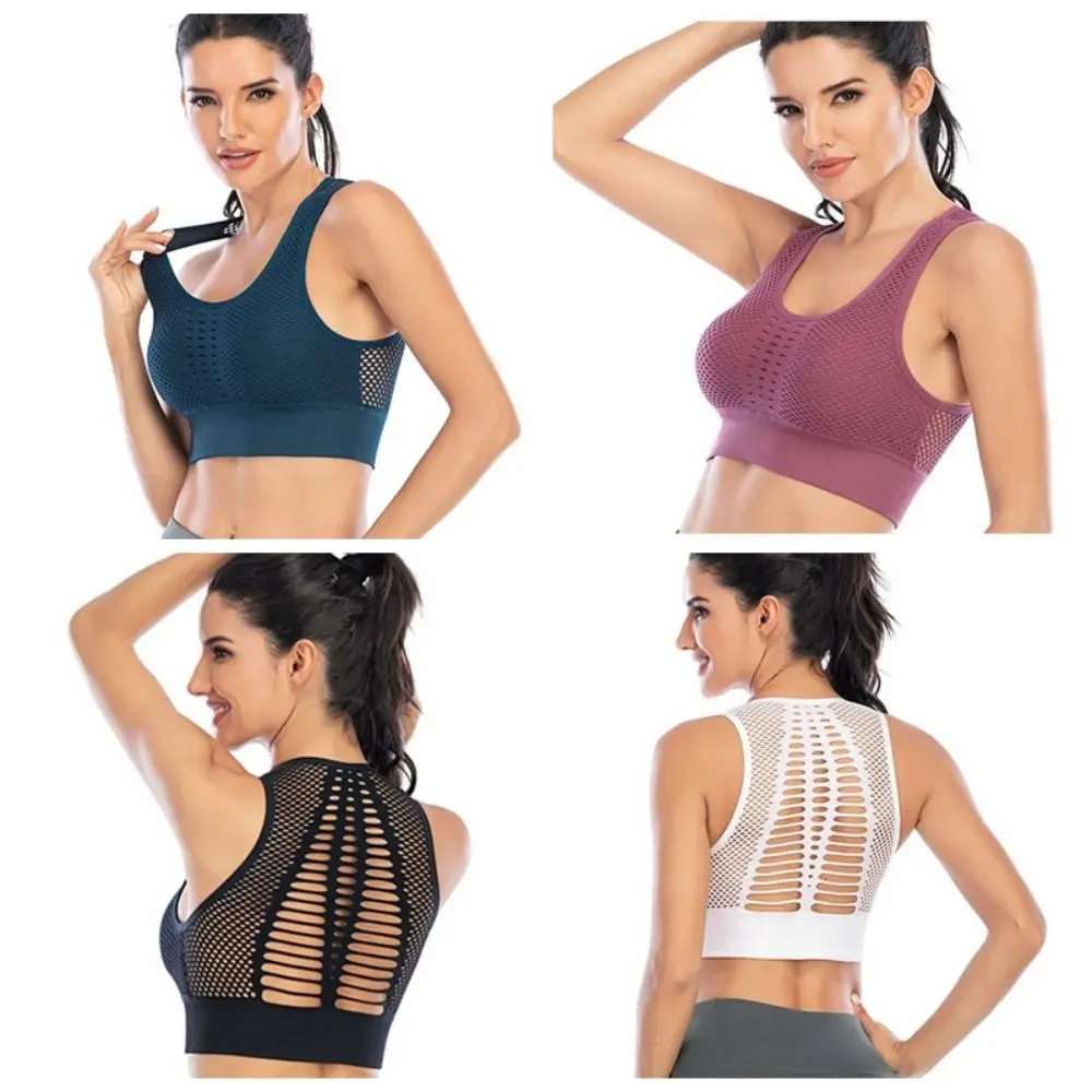 Fitness Underwear High Shockproof Women Active Bra Breathable Hollow Out Yoga Bra Quick-drying Comfortable Sports Bra Ladies