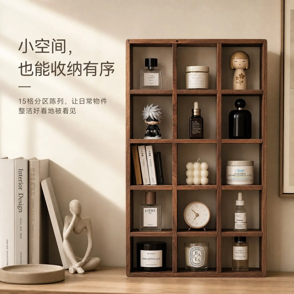 AOLIVIYA Tea Coffee Table Nightstand Storage Rack Sofa Corner Side End Stand Teacup Pot Rack Wall Mounted Acacia Home