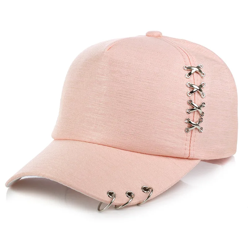 Belüftete merzerisierte Luxusmütze mit Metallringakzent – perfekt für Frühling/Sommer – Unisex-Stil für Männer und Frauen – Detail 4