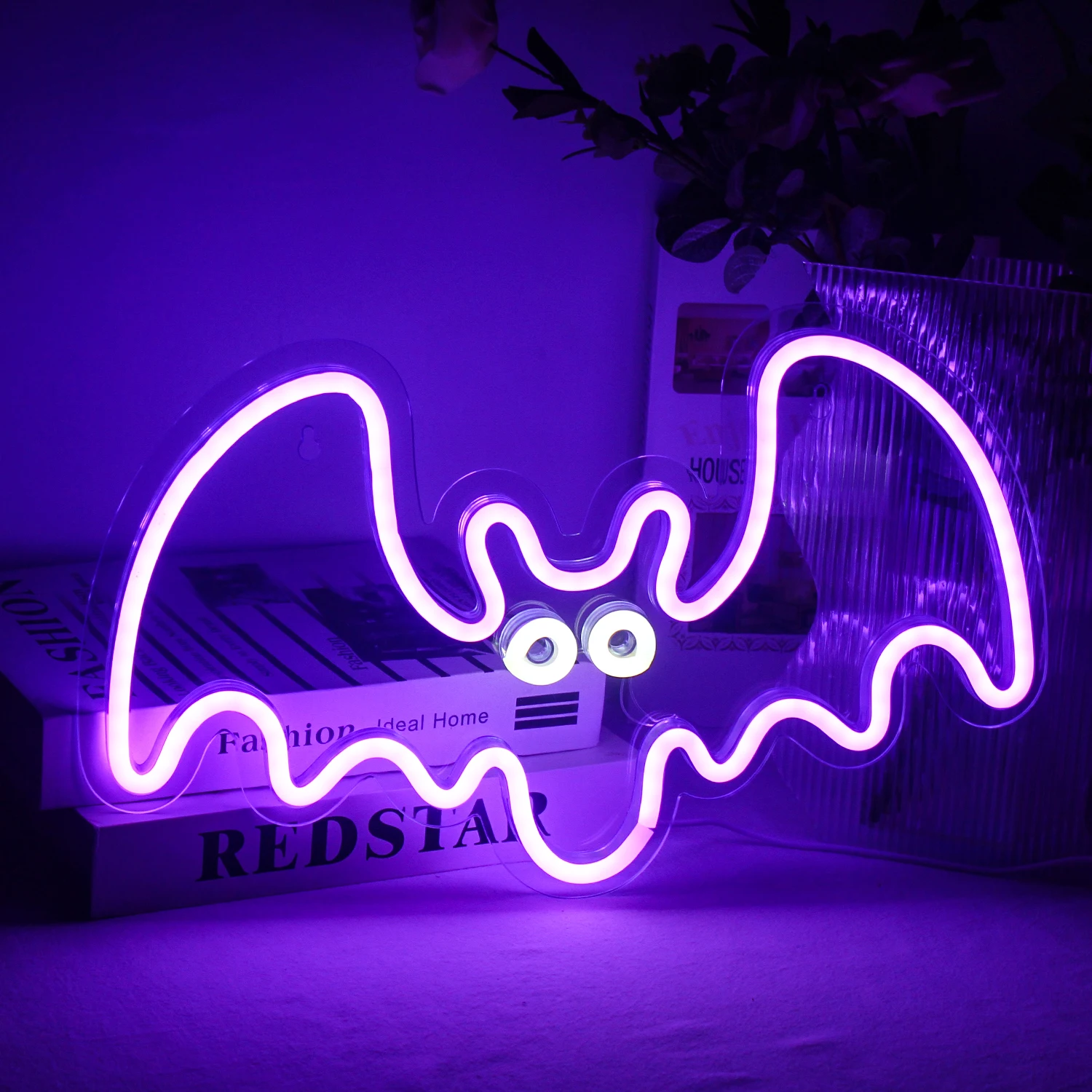 

Halloween Bat Neon Signs Led Sign USB Powered Purple Wall Decor for Party Bedroom Game Room Spooky Bat Decor Holiday Gifts