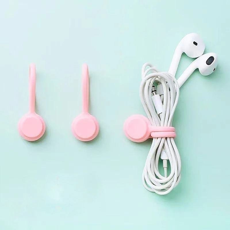 1PCS Magnetic Cell Phone Universal Storage Buckle Headphone Cable Storage Clip Mini Cable Organizer Silicone Multi-function