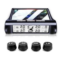 Sistema inteligente de Monitor de alarma de seguridad de presión de neumáticos de coche Tpms, pantalla de 4 sensores, advertencia de temperatura de presión de neumáticos inteligente Solar