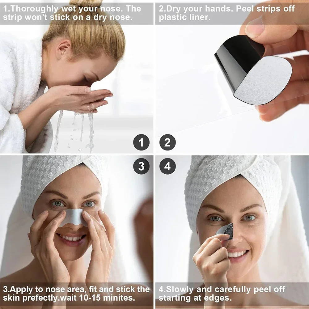 10 pièces unisexe points noirs enlever masque bandes nasales rétrécissement nettoyage pores nez tête noire enlever autocollants soins de la peau masque Patch
