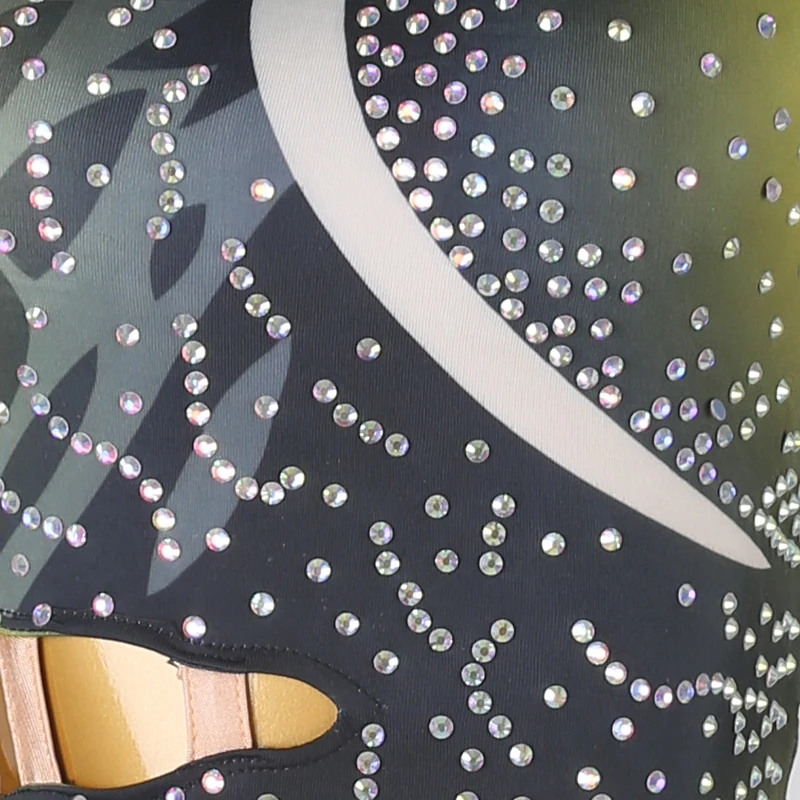 Mulheres diamante gradiente borlas vestido de dança latina vestido desempenho franja vestido chacha samba competição dança wear dql11154