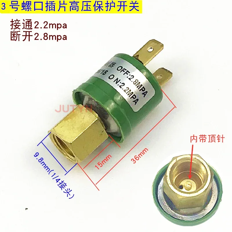 Air Conditioner Refrigeration 0.05-0.15MPA 0.15-0.3MPA 2.2-2.8MPA 1.9-2.4Mpa 3.6-4.2MPA 2 Terminals/Wire Pressure Control Switch view 3