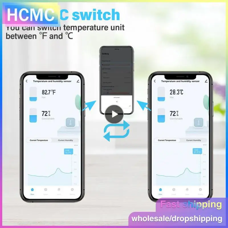 

TUYA WiFi Smart Temperature And Humidity Sensor Mini Design Easy To Install Monitor Voice Control Working With Alexa Home