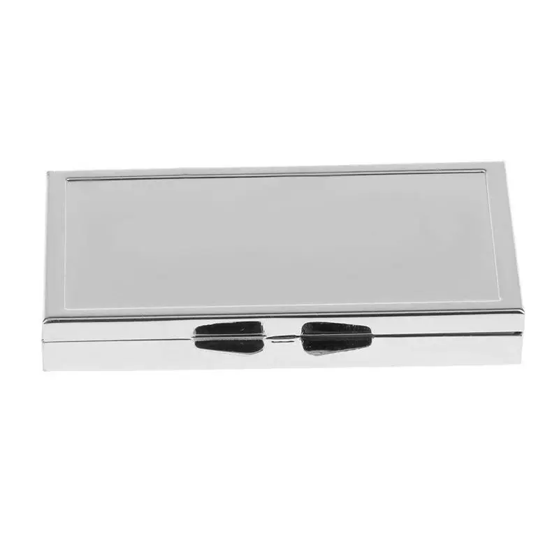 صندوق حبوب دواء معدني صغير للسفر منظم أدوية حاوية صندوق تخزين 3 فتحات #2