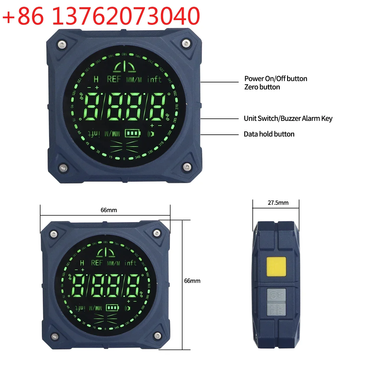 High Precision Magnets Digital Inclinometer Angle Finder Digital Angle Gauge 4*90 and 2*180 Degree Ranges
