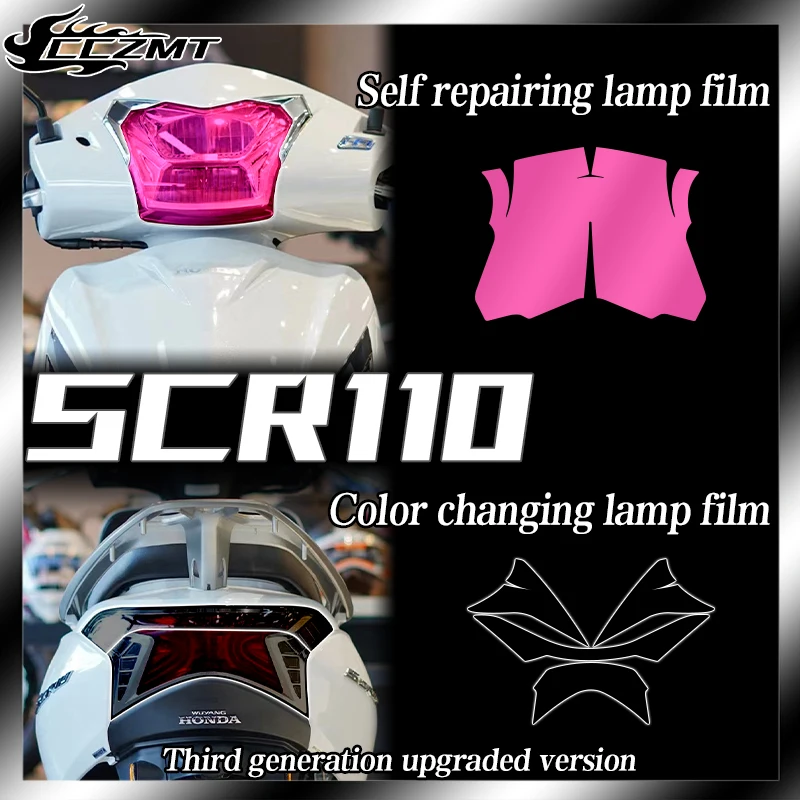 

For Honda SCR110 SCR 110 Headlight Film TPU Transparent Protection Film Smoked Black Lamp Film Rearview Mirror Film Modification