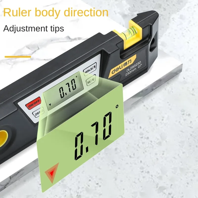 Deli 9-inch digital level 230mm strong magnetic torpedo level mini portable 600mm digital level bubble magnetic level