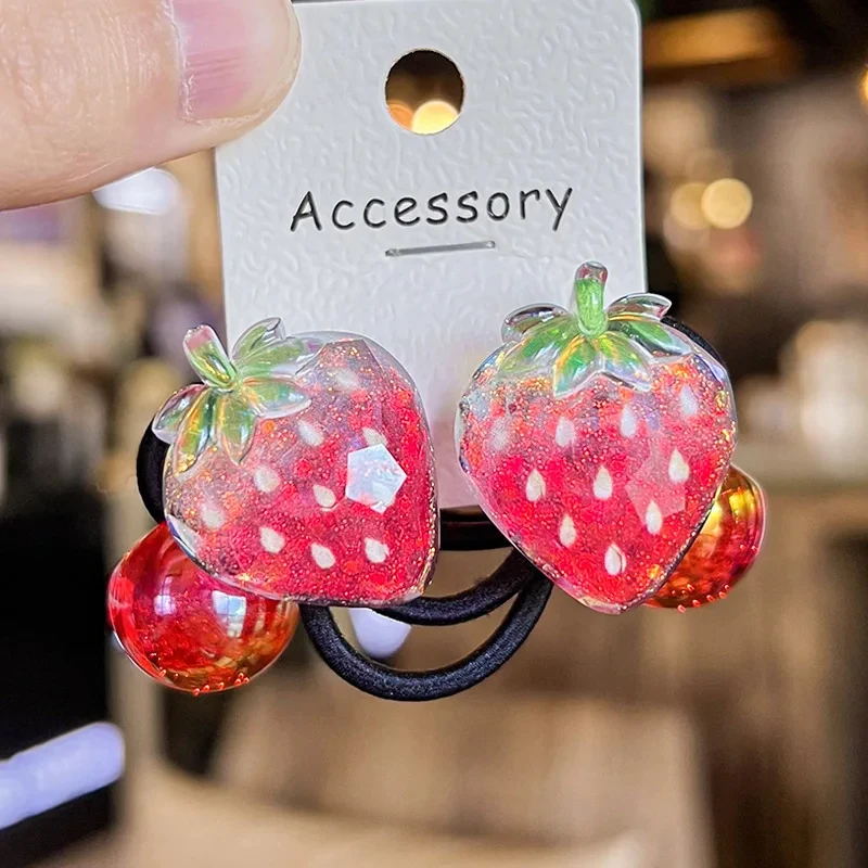 2PCS Neue Reizende Bunte Krone Bär Mädchen Elastische Haarbänder Haar Zubehör Kinder Haar Krawatten Baby Kopfbedeckungen – Detail 12