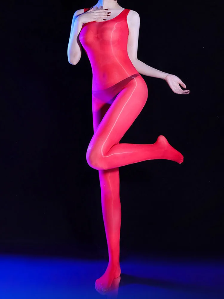 

Women's Sleeveless Fashion Vest Jumpsuit High Elasticity Ultrathin Breathable Comfortable Sheer See-through Sexy Bodysuit Tights