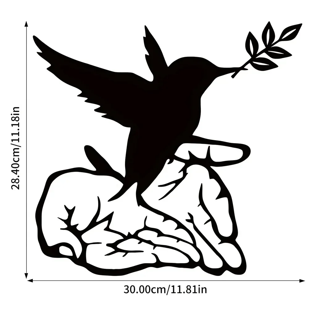 Decoración del hogar de Metal de pájaro de la libertad de la paz, letrero de pájaro de la libertad de la paz única, decoración de pared, placa artística, adornos geométricos para dormitorio recortados