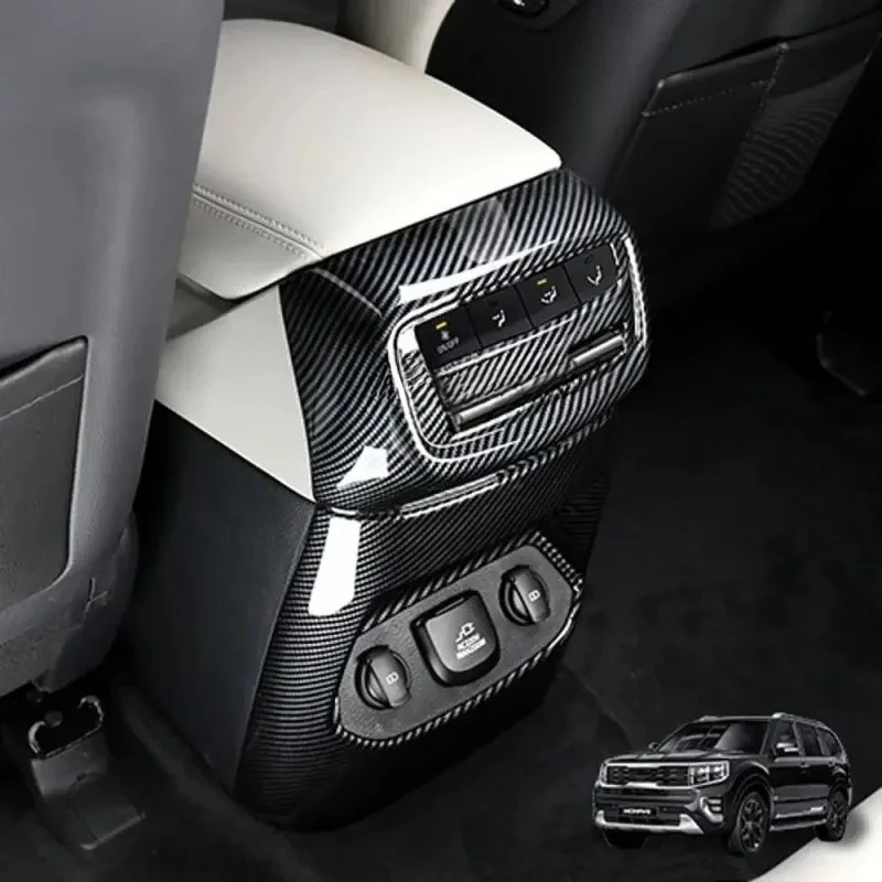 

For KIA Mohave Borrego 2020-2024 Carbon Fiber Interior front rear Air Conditioner Vent Outlet Window Control Switch panle Cover