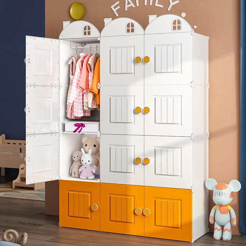 Cheap Cupboard Wardrobe Kids Simple Minimalist Makeup Display Wardrobe Modern Nordic Shelves Plastic Armario Hotel Furniture