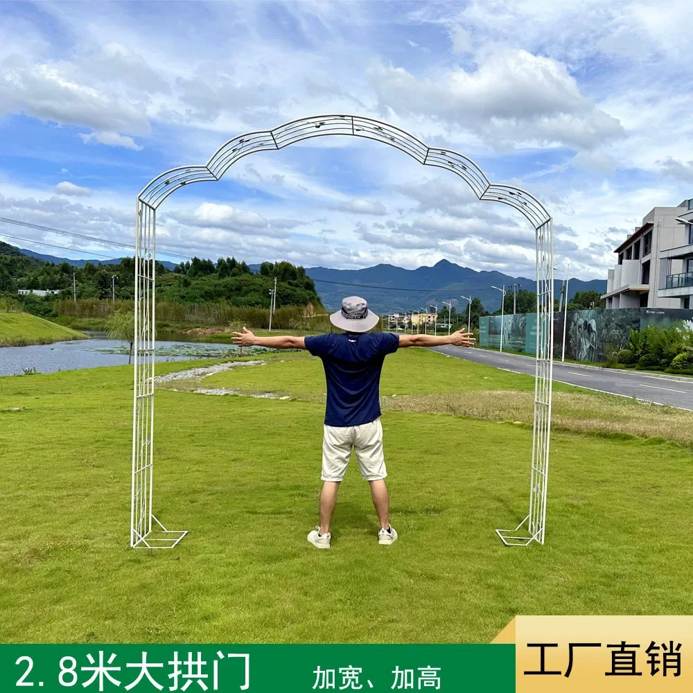 

European style iron courtyard arch, flower frame, plant climbing vine frame, terrace garden, homestay layout, base tray support