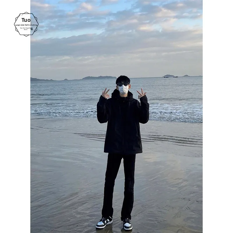 

Модные мужские джинсы в американском стиле High Street: зауженные, прямые, с эластичной талией, зимние, из денима, стильные