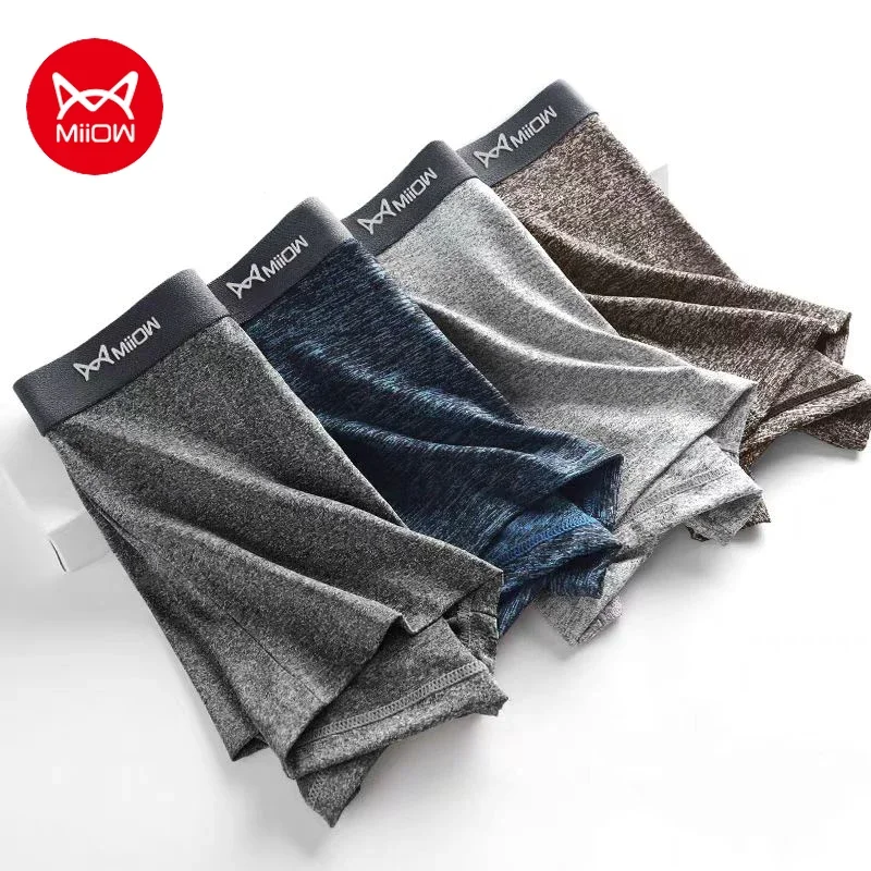 MiiOW 3Pcs Retro Men Underwear Boxers Breathable Mesh Crotch Men\'s Panties Mens Underpants Antibacterial Man Boxer Briefs Trunks