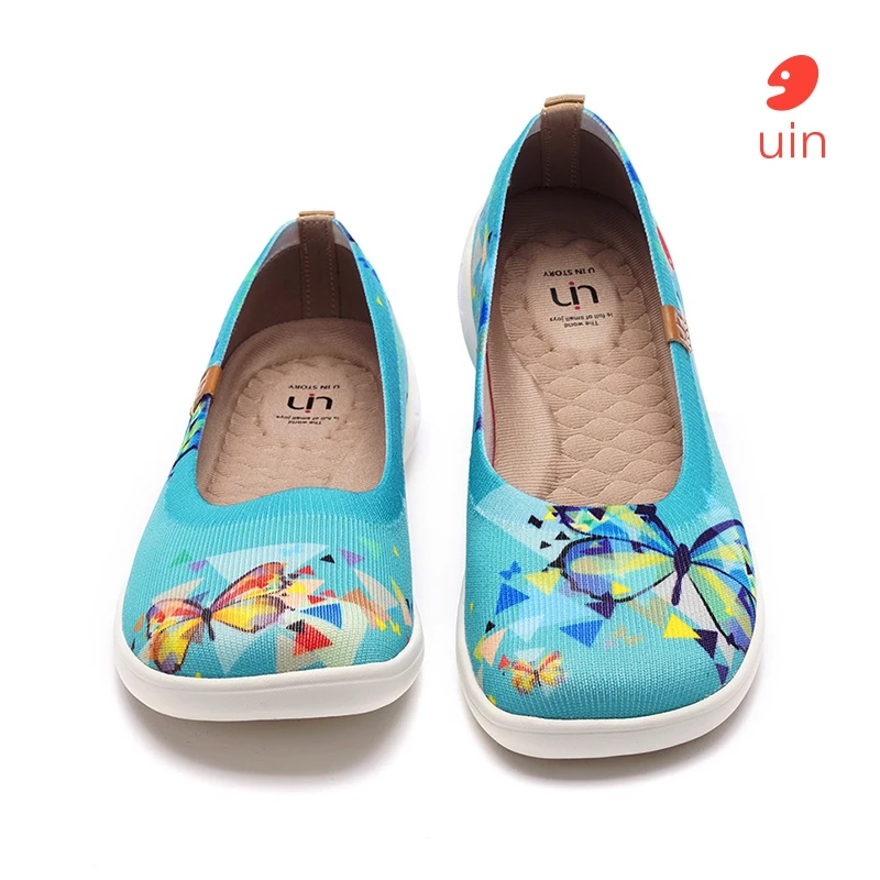 

UIN-Women Ballet Flat Ballerinas Cubic Butterflies Round Toe Shoes