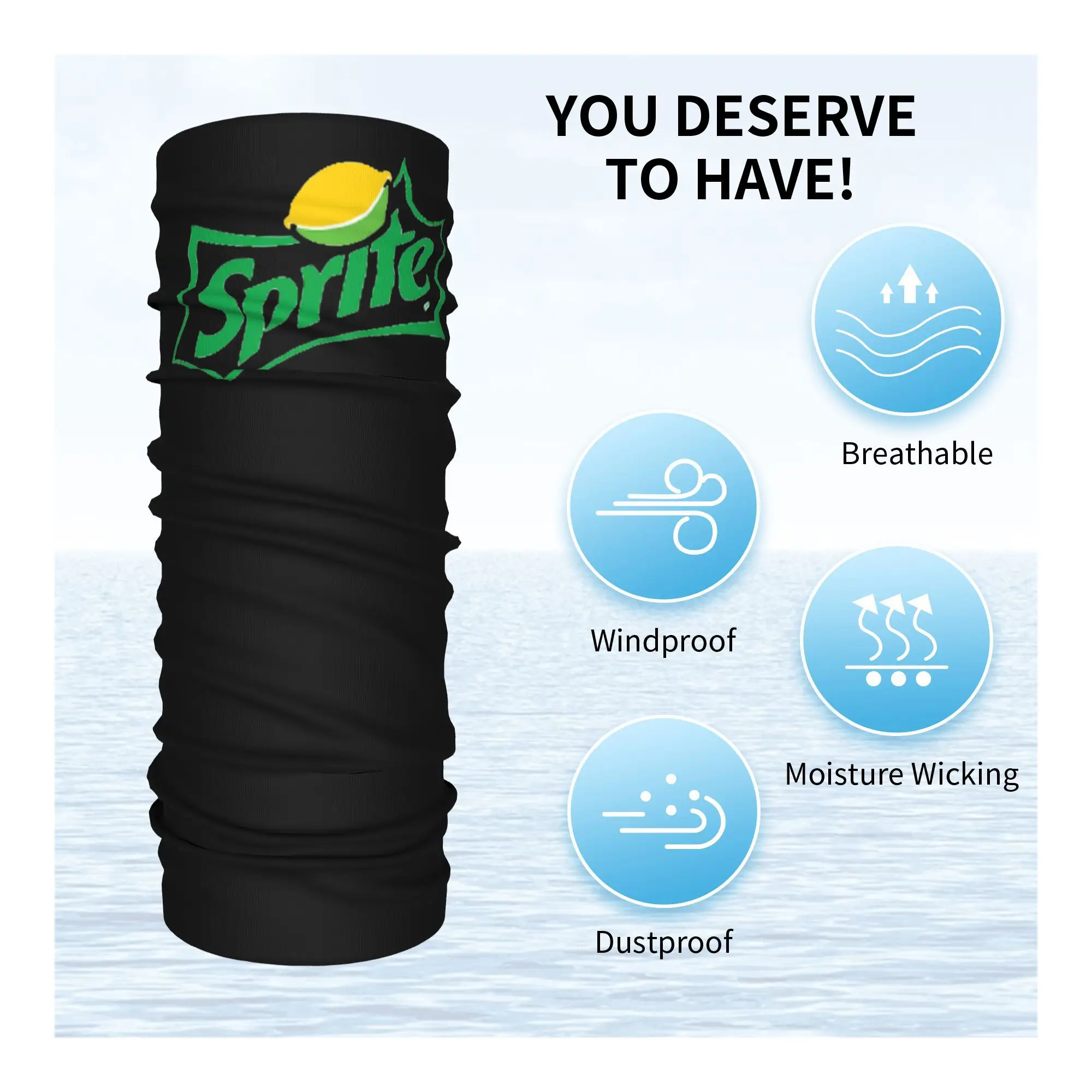 Sprite Original Logo Bandana Neck Gaiter Printed Magic Scarf Multi-use Headband Cycling Unisex Adult Breathable