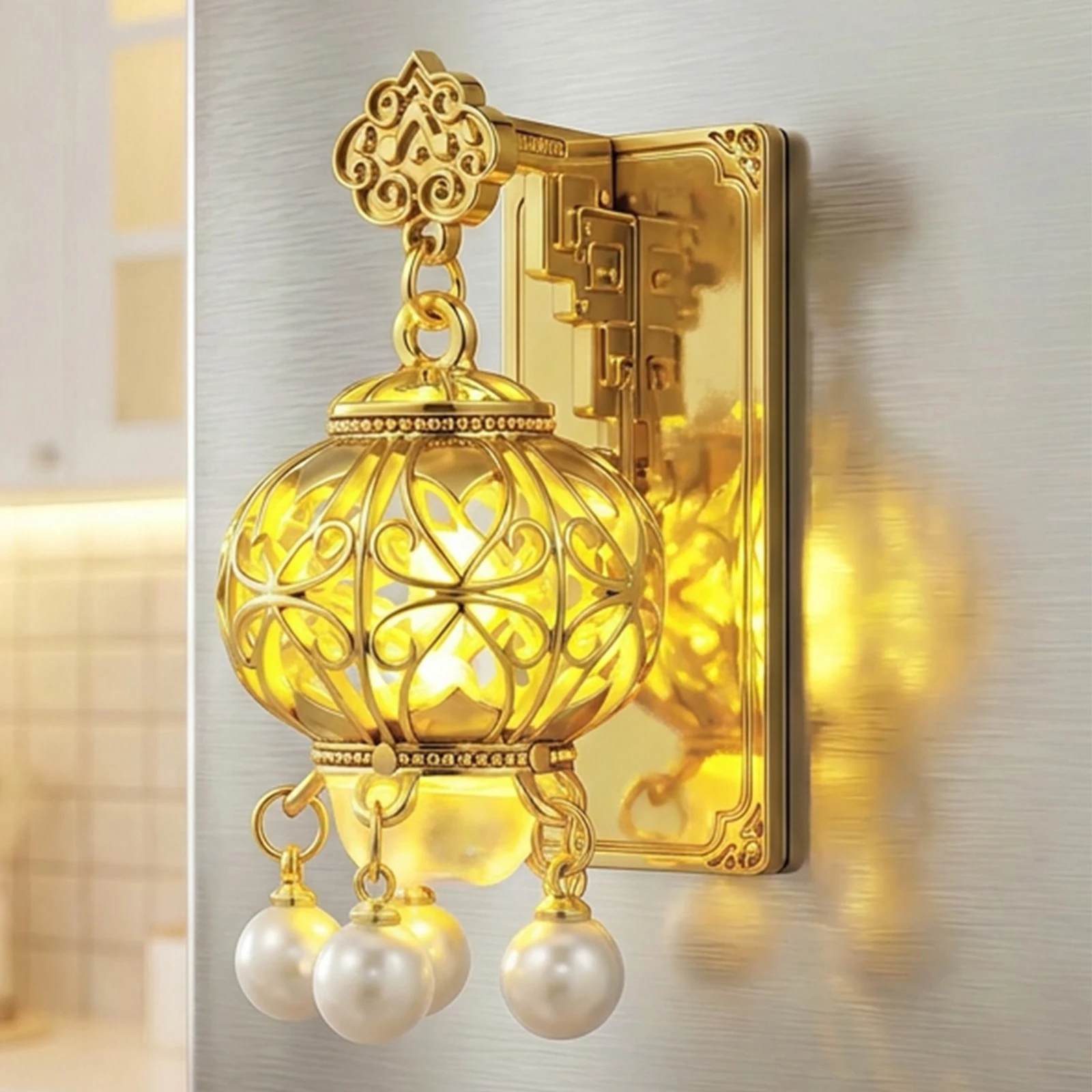 Creative Fridge Magnet Lantern/Pumpkin Car Style Glowing Refrigerator Magnet Hollow Lighted Fridge Magnets for Home Decoration