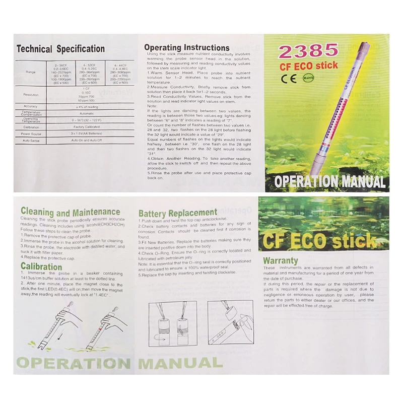 Nutrient Meter Test Portable Waterproof Wand Truncheon Hydroponic EC PPM Hydroponics Readers Easy Reading Dropship