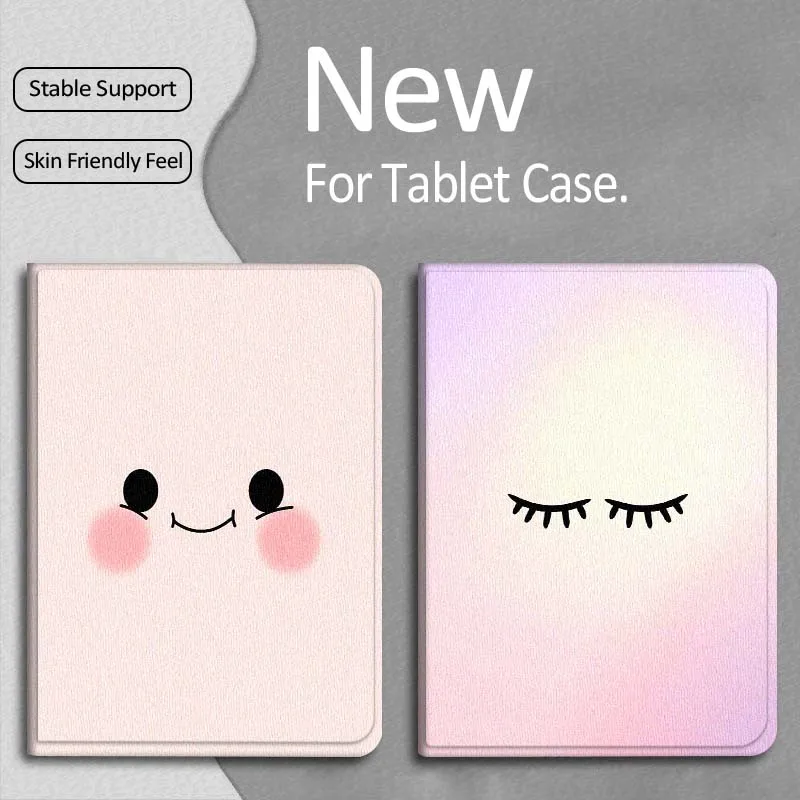 

Cute Closed Eye Lashes Gift For Apple iPad Pro Air 13 2 7th 6th 2025 M2 M3 M4 M512.9 13 inch Foldable Tablet Case