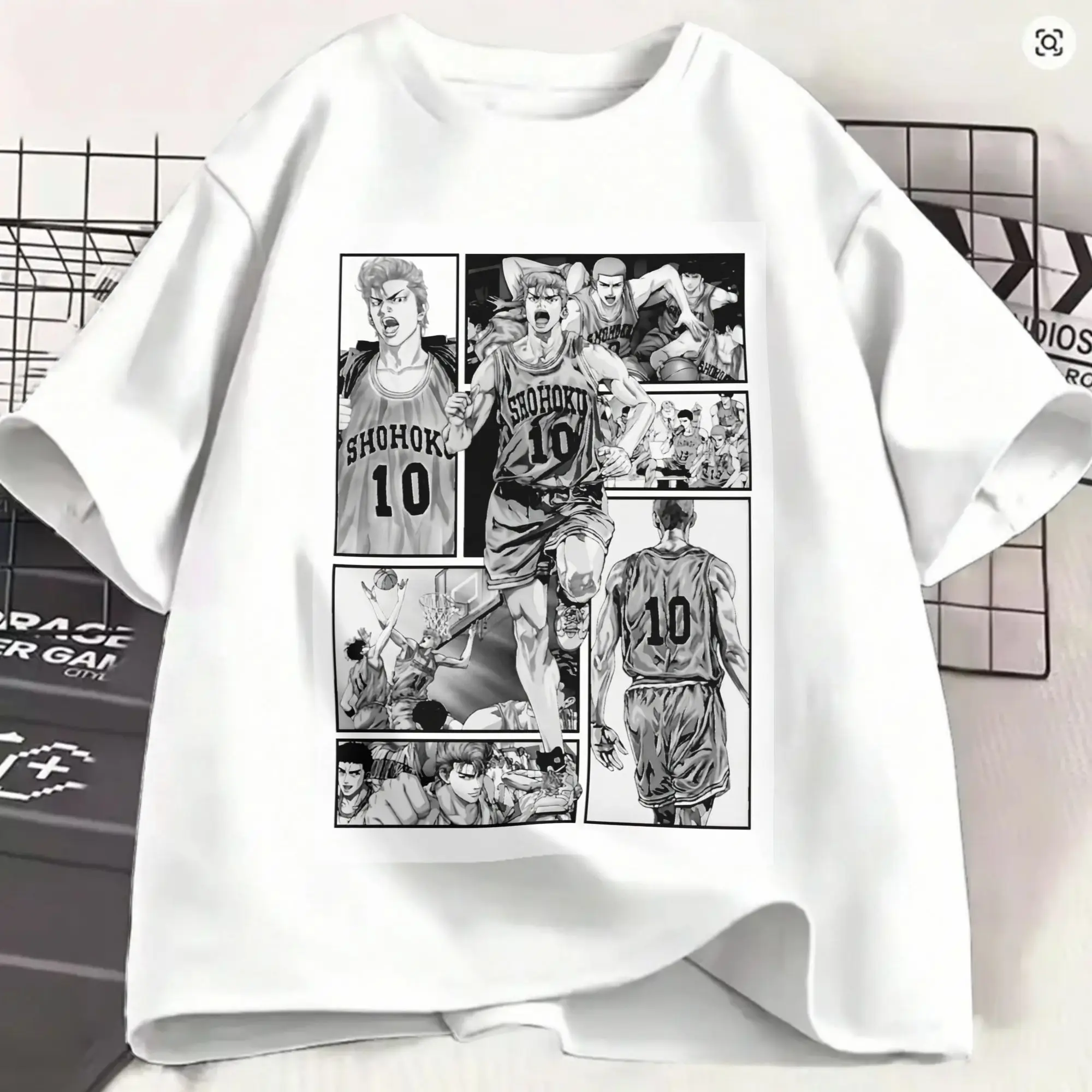 Men Slam Dunks T Shirt  Cotton Clothes Vintage Short Sleeve Round Neck Tee Shirt Summer T-Shirts