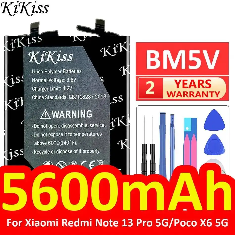 5600mAh High Capacity BM5V For Xiaomi Redmi Note 13 Pro 5G Poco X6 5G Mobile Phone Battery