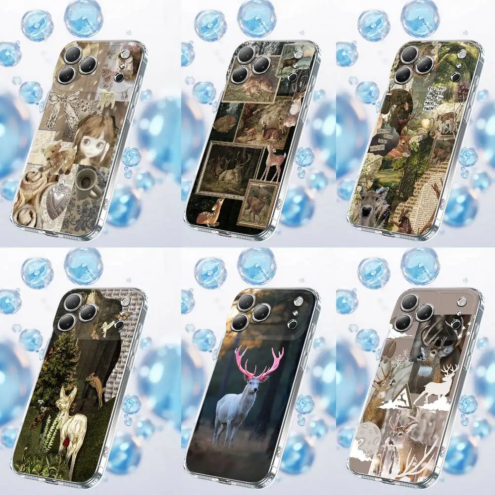 

Deer Forest Retro Phone Case For iPhone 17,16,15,14,13,12,11 Plus,Pro,Max,Plus,E,SE4,Air,Mini Transparent