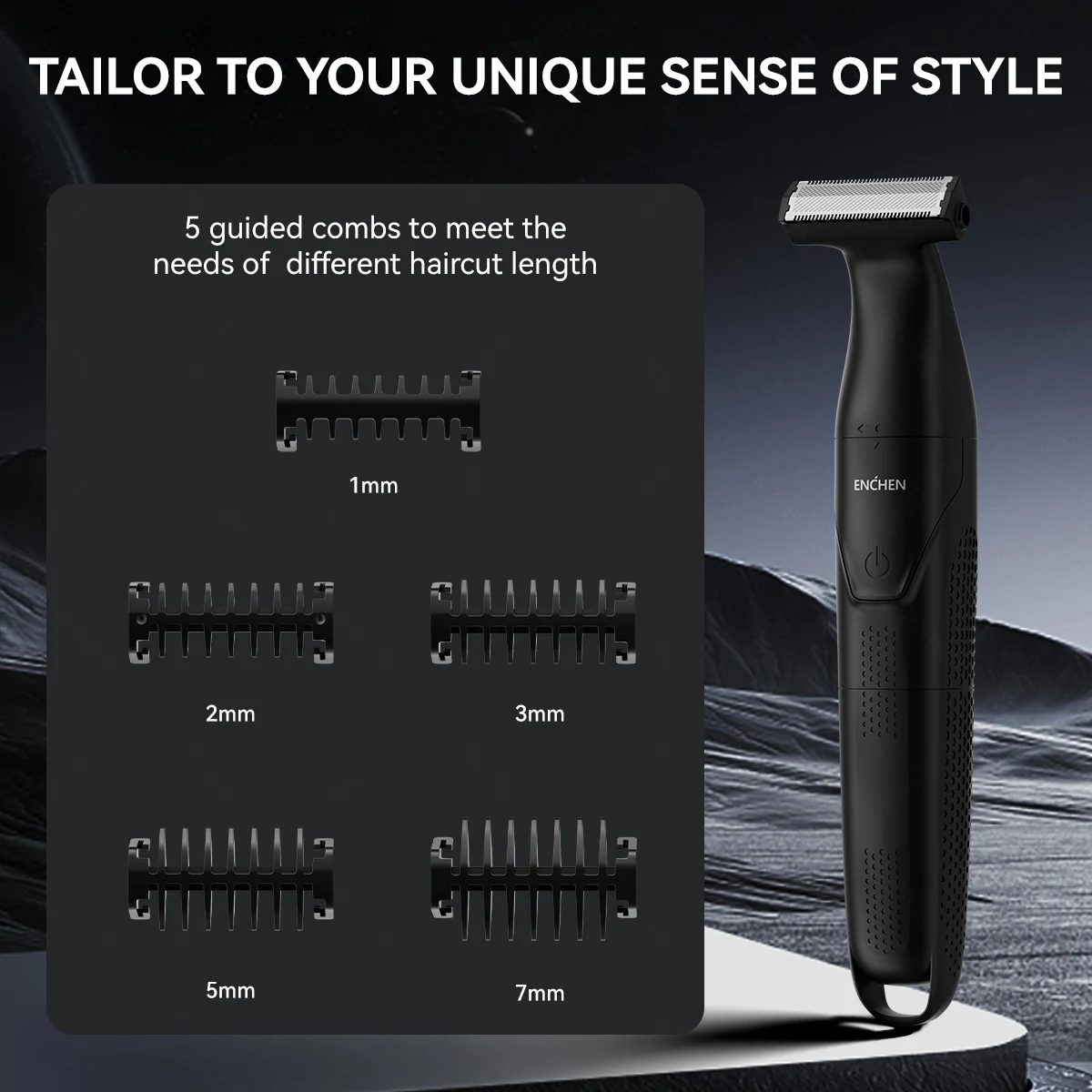 ENCHEN Spark 5 Hair Removal Shaver IPX6 Waterproof Electric Trimmer For Whole Body 6500RPM Low Noise Motor With 5 Guided Combs image 5